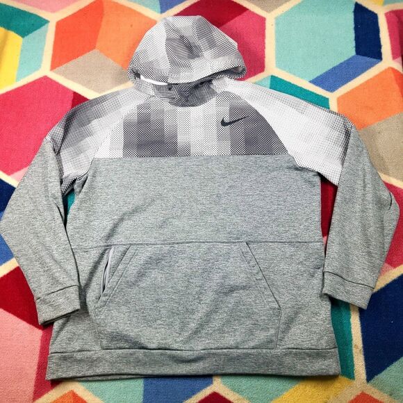 Nike Hoodie Men's Size XL Gray Pullover Sweatshirt Dri-Fit Training Athletic - Picture 1 of 6